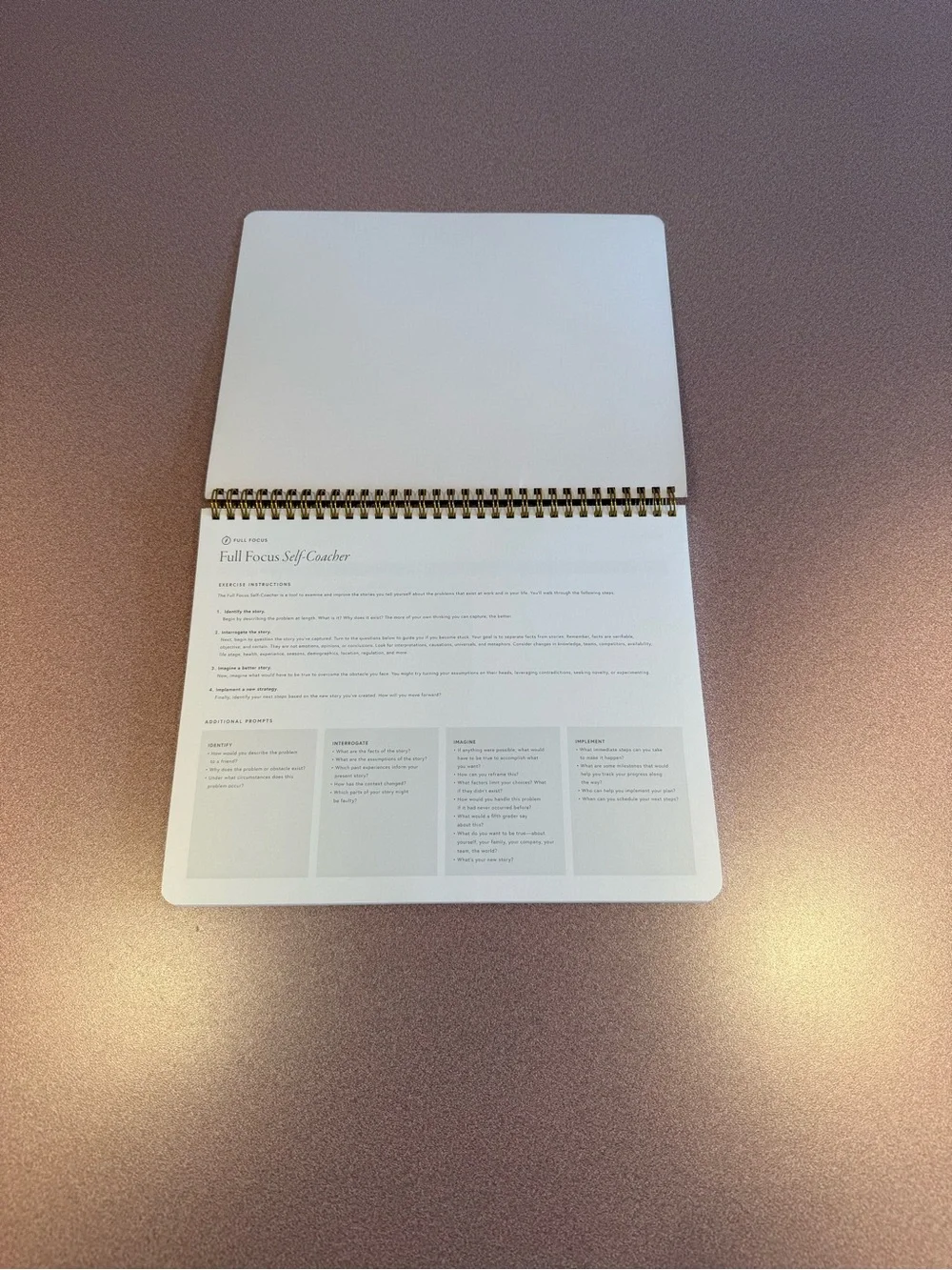 NEW Full Focus Self-Coacher Journal Planner Workbook